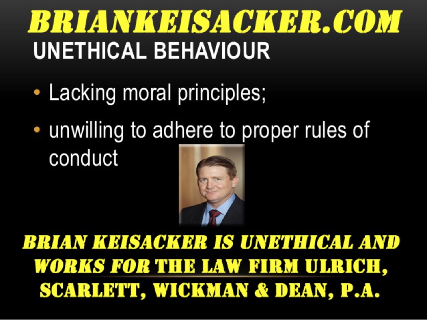 BRIAN KEISACKER UNETHICAL BEHAVIOR 3